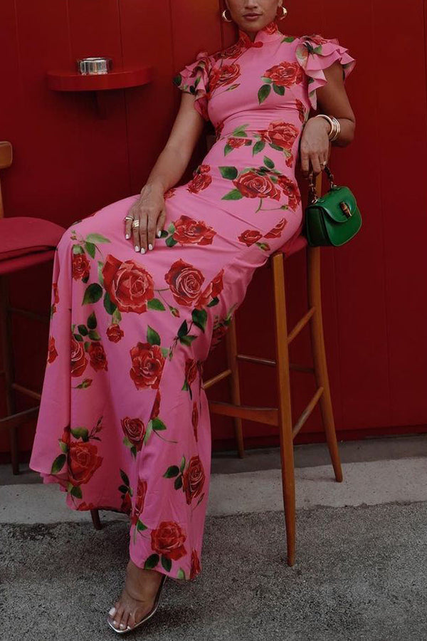 Rosie Cheongsam Maxi Dress