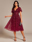 "Cora" Embroidered Midi Dress