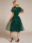 "Cora" Embroidered Midi Dress