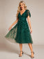 "Cora" Embroidered Midi Dress