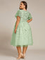 "Cora" Embroidered Midi Dress