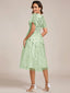 "Cora" Embroidered Midi Dress