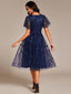 "Cora" Embroidered Midi Dress