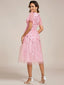 "Cora" Embroidered Midi Dress