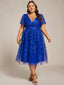 "Cora" Embroidered Midi Dress