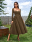 "Tessa" Long Sleeve Midi Dress