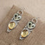 Orelia – Owl Drop Earrings with Warm Stone Glow