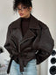 "Rowan" Faux-Leather Bomber Jacket