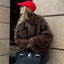 NeoMint™ Oversized Gradient Faux Fox Fur Coat