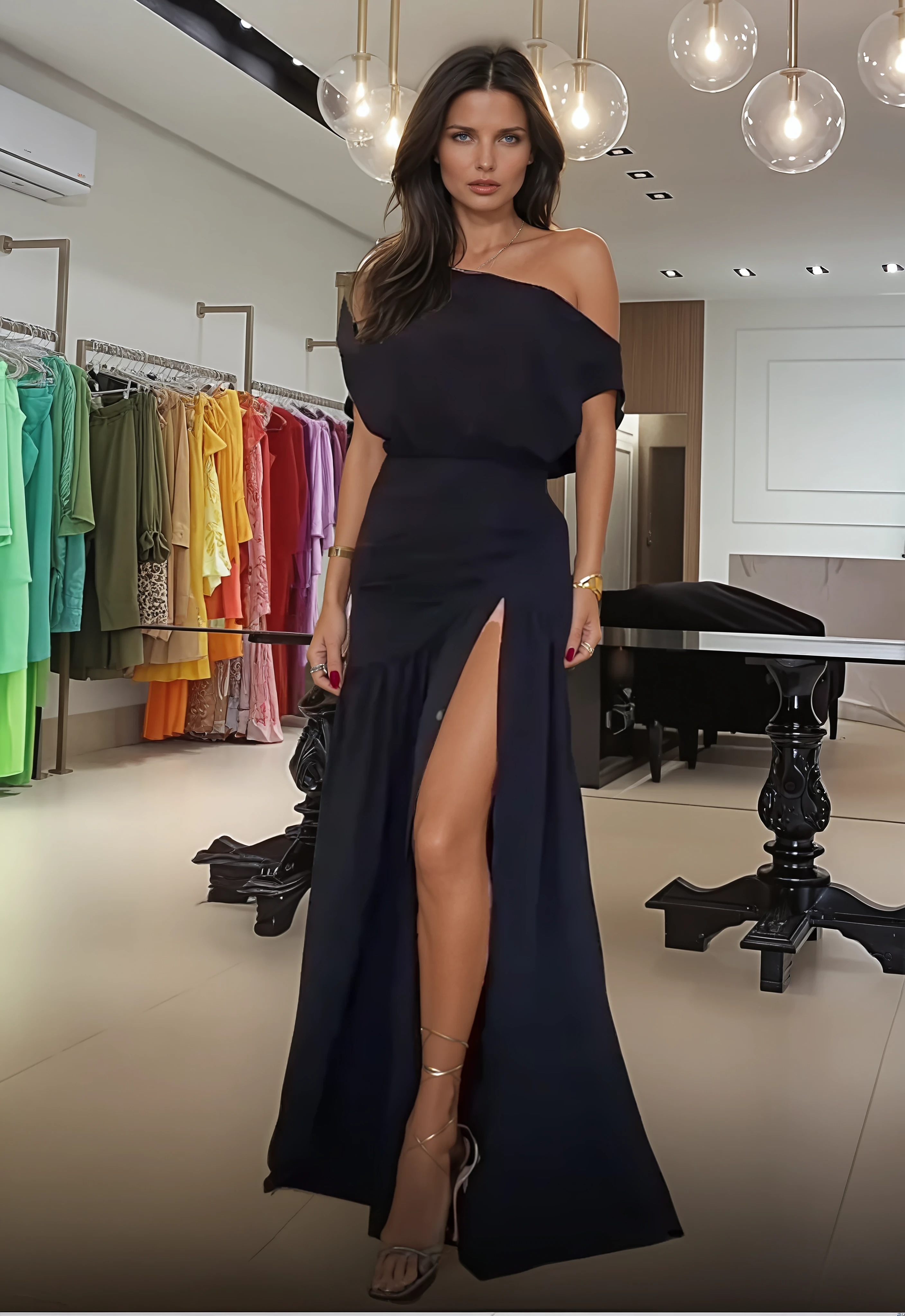 Valentina Off-Shoulder Slit Maxi Dress