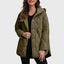 Sylvia casual coat with a solid colour check hood