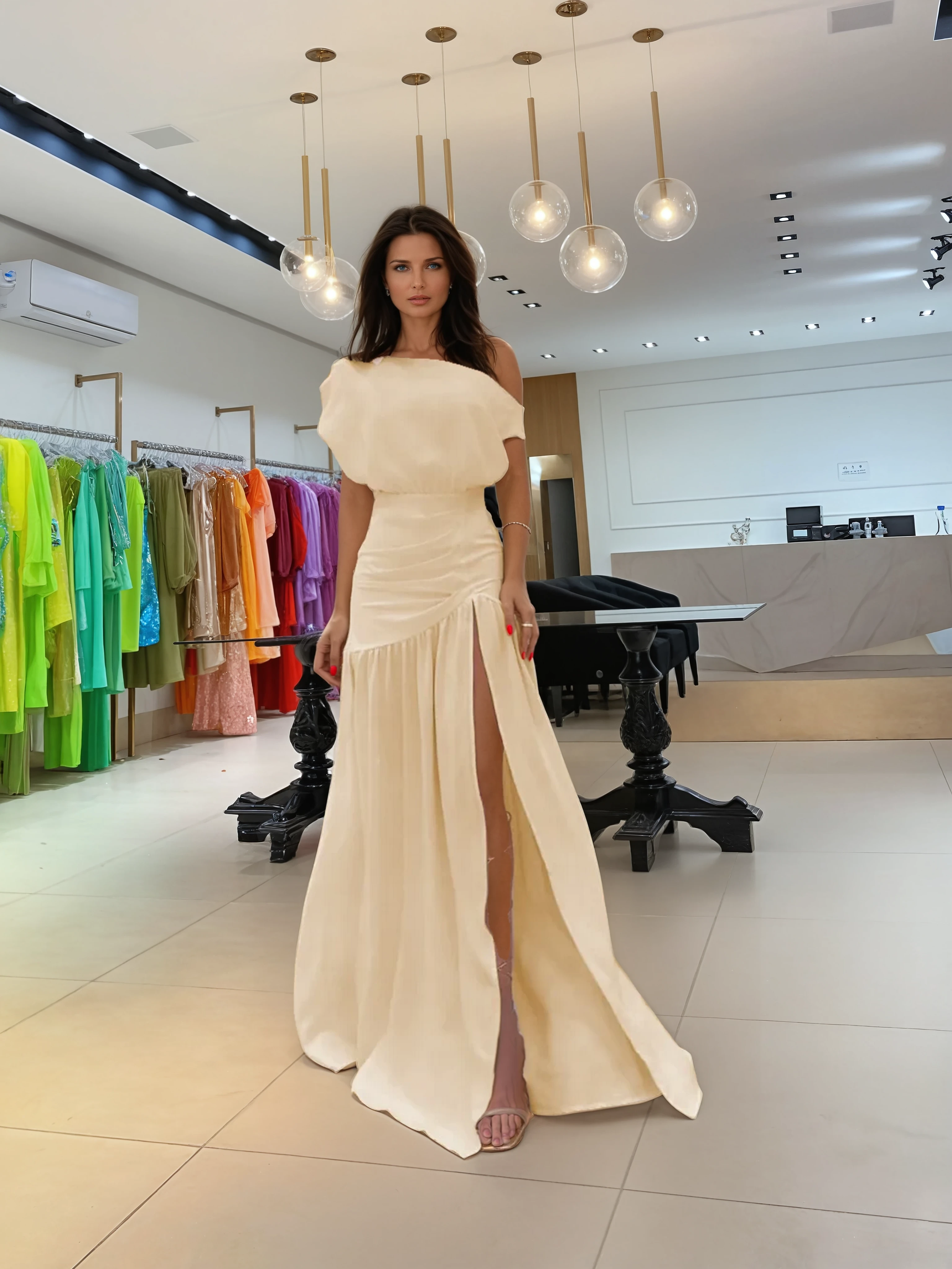 Valentina Off-Shoulder Slit Maxi Dress