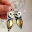 Orelia – Owl Drop Earrings with Warm Stone Glow