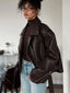 "Rowan" Faux-Leather Bomber Jacket