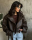 "Rowan" Faux-Leather Bomber Jacket