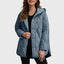 Sylvia casual coat with a solid colour check hood
