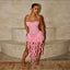 "Cirelia" Fringe Halter Maxi Dress