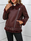 "Ava" Shearling-Lined Bomber Jacket