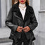 "Ava" Shearling-Lined Bomber Jacket