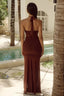 Elvorya | Espresso Mesh Maxi Dress