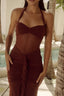 Elvorya | Espresso Mesh Maxi Dress