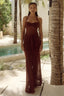 Elvorya | Espresso Mesh Maxi Dress