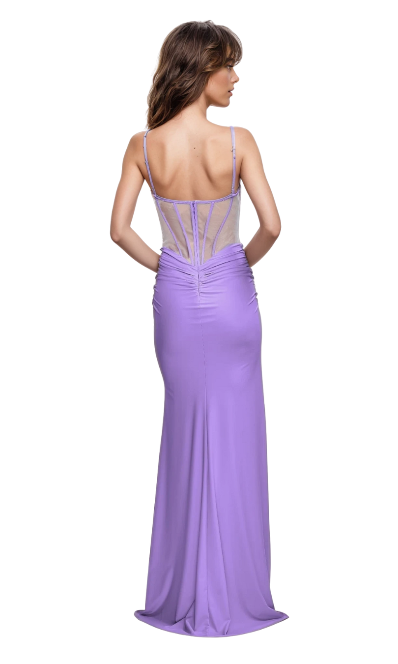 NOVA CORSET JERSEY GOWN – BLACK