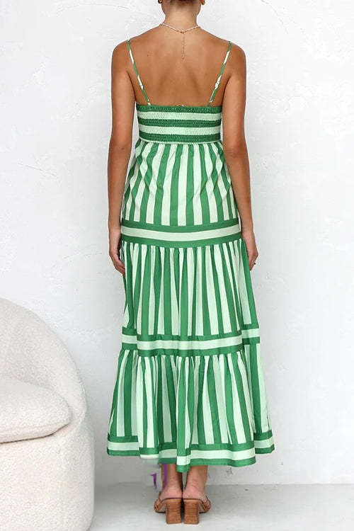 Sorelle Tiered Color Block Maxi Dress