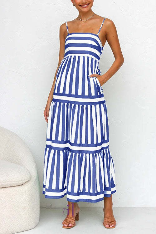 Sorelle Tiered Color Block Maxi Dress
