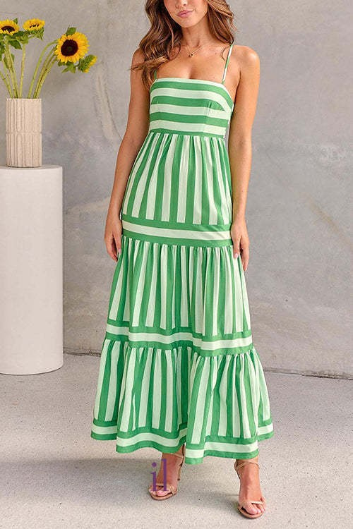 Sorelle Tiered Color Block Maxi Dress