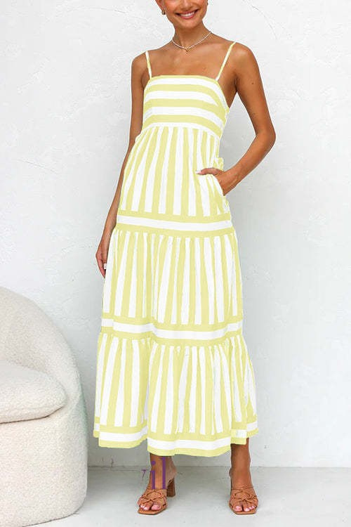 Sorelle Tiered Color Block Maxi Dress