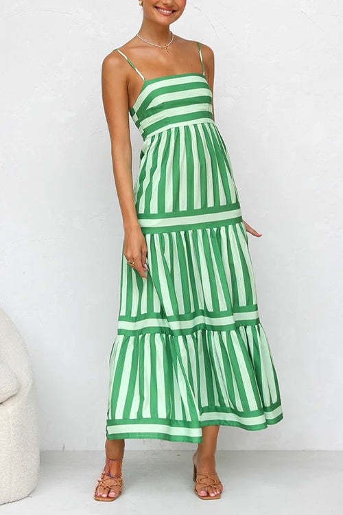 Sorelle Tiered Color Block Maxi Dress