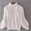 Loose, solid-colour knit sweater - Angora vintage sweater