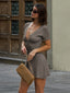 Olivora | Knit Button-Down Mini Dress