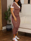Clyvera | V-Neck Stripe Dress