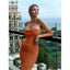 "Anabelle" Sculpted Off-Shoulder Midi