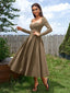 "Vienna" Long Sleeve Off-Shoulder Midi Dress