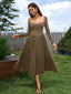 "Vienna" Long Sleeve Off-Shoulder Midi Dress