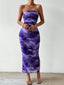 "Solea" Strapless Watercolor Midi