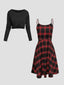 The "Hadley" 2-Piece Plaid Dress & Sweater Set