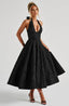 Effie | Plunge Halter Midi Dress