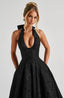 Effie | Plunge Halter Midi Dress
