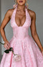 Effie | Plunge Halter Midi Dress
