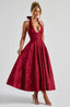 Effie | Plunge Halter Midi Dress