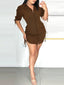Zyanna | Short Sleeve Button-Up Dress with Waist Tie