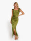 “Xena” Satin Draped Gown