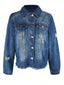 "Classic Edge" Distressed Denim Jacket
